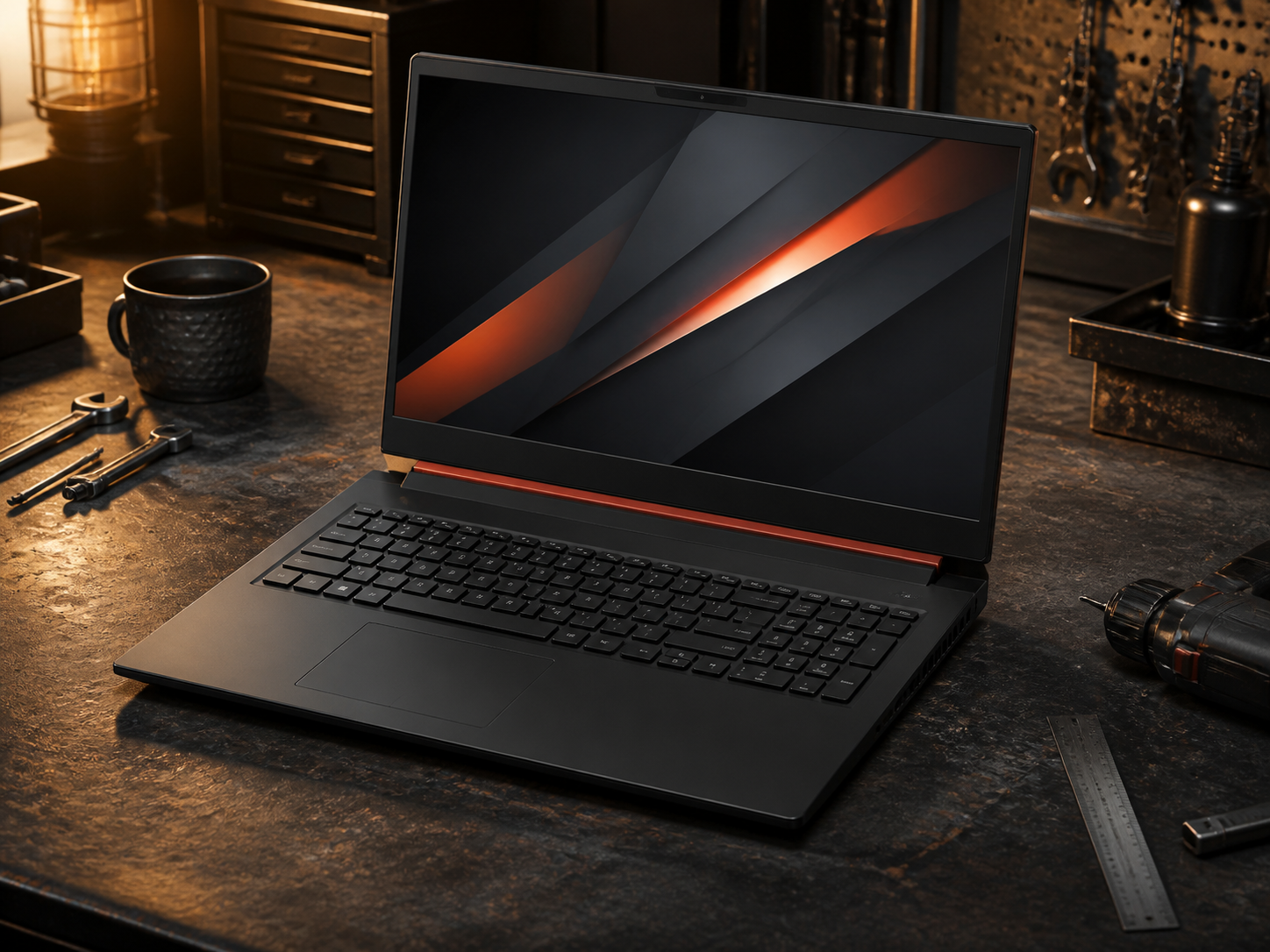 ภาพประกอบ Acer Aspire 7 สีดำในมุมสามส่วนแบบเปิดหน้าจอ